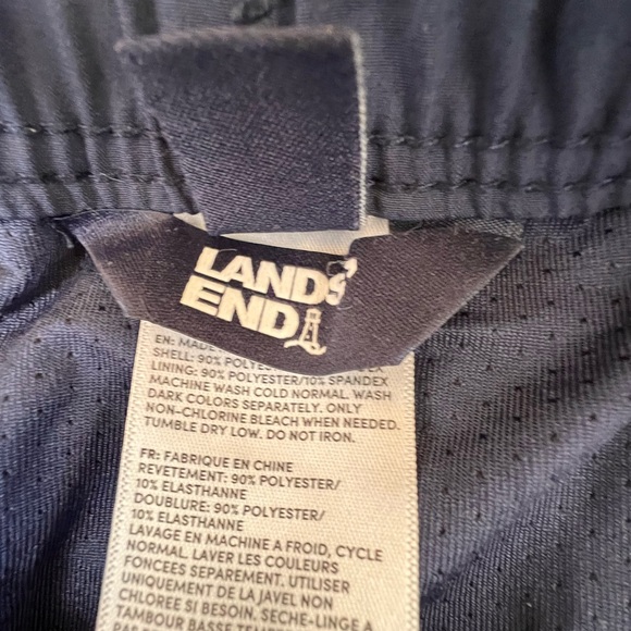 LANDS END BOYS XXL 18-20 SWIM TRUNKS  NAVY BLUE & GREEN.  COLOR DISTORTION - Picture 3 of 9